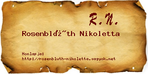 Rosenblüth Nikoletta névjegykártya